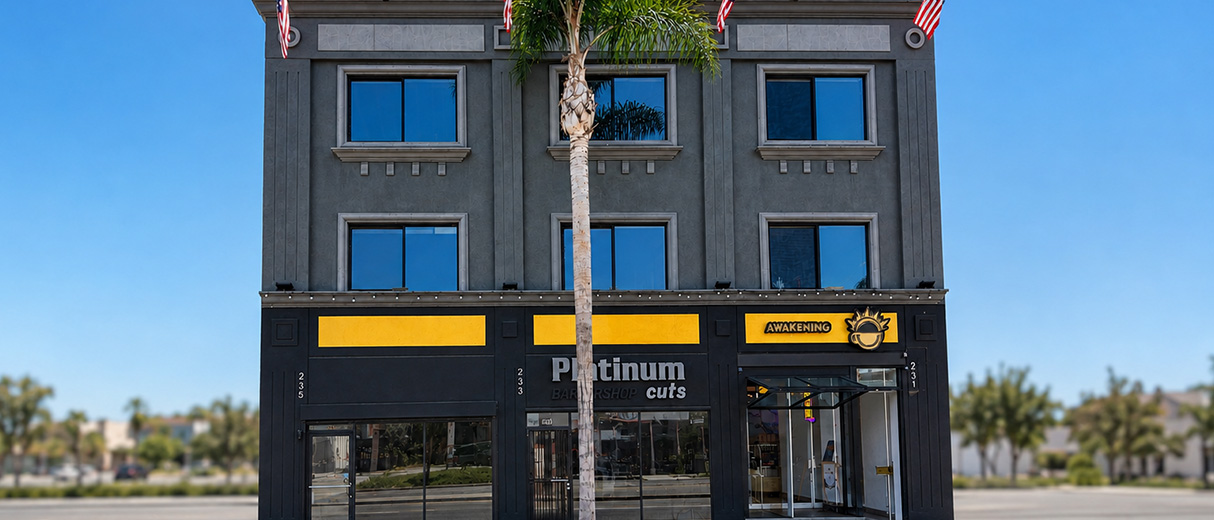 231 S La Brea Ave, Inglewood — three-story building on La Brea